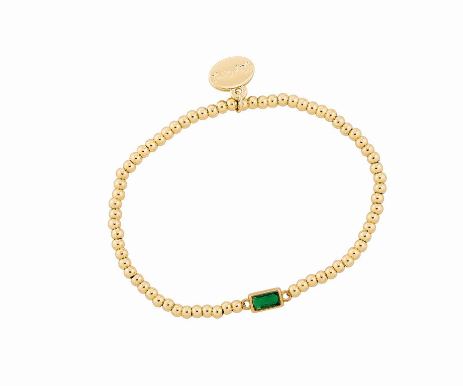 Gold Bead Water Resistant Birthstone Bracelet
