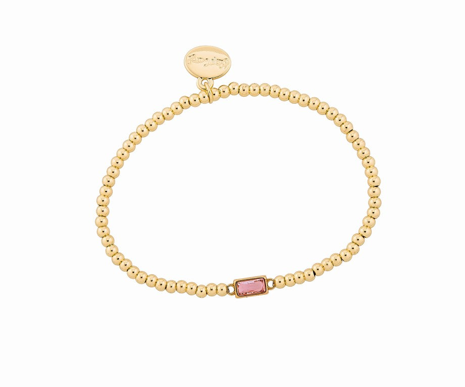 Gold Bead Water Resistant Birthstone Bracelet