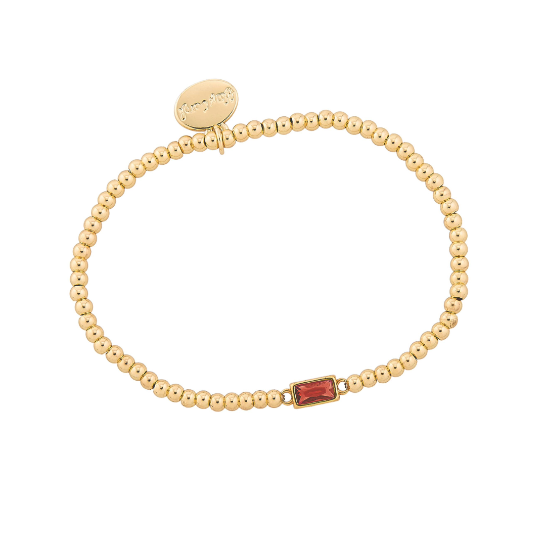 Gold Bead Water Resistant Birthstone Bracelet