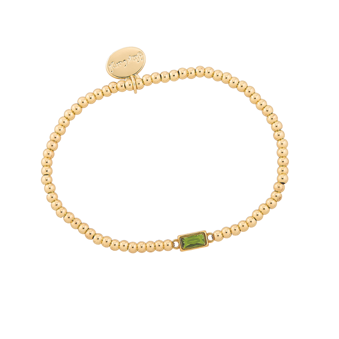 Gold Bead Water Resistant Birthstone Bracelet
