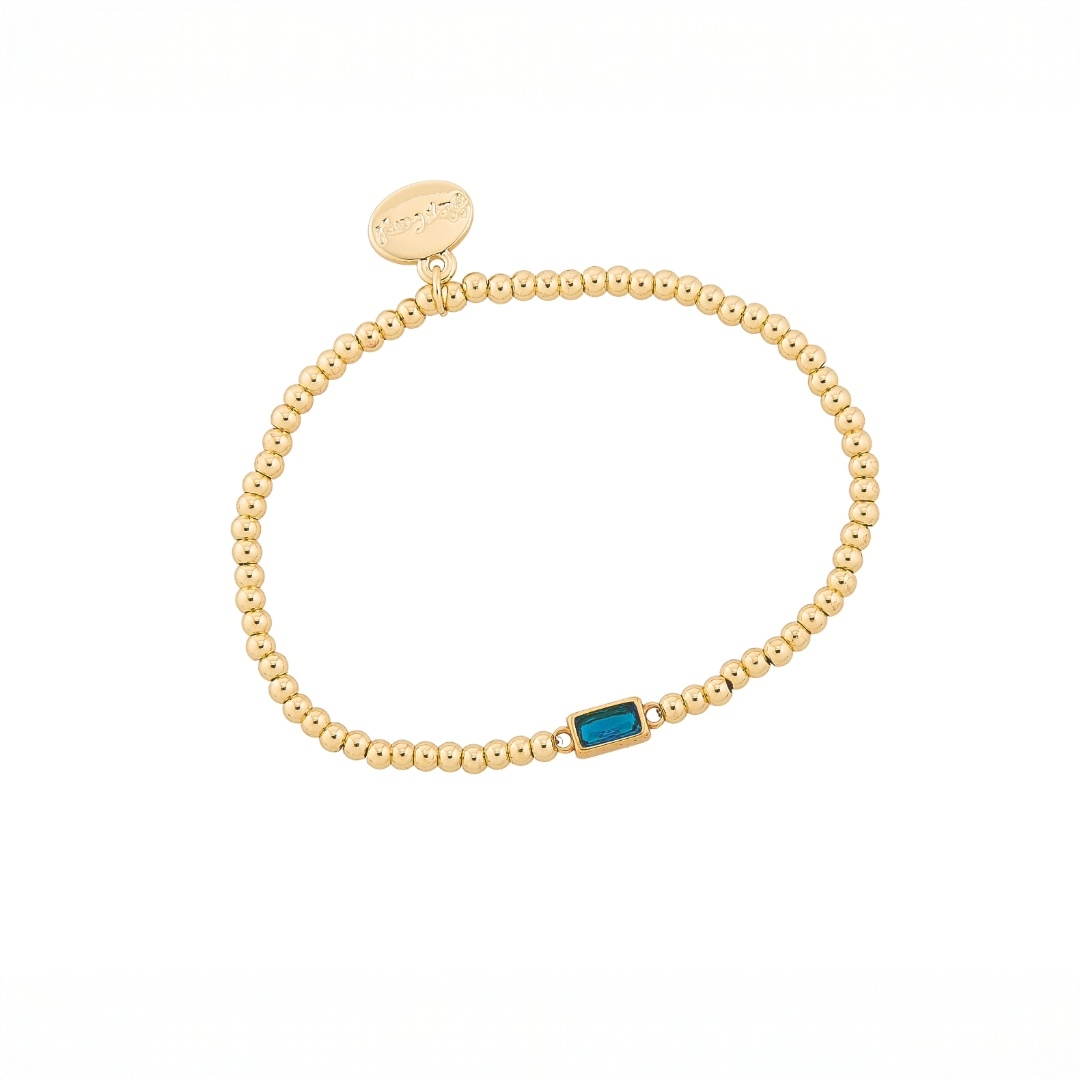 Gold Bead Water Resistant Birthstone Bracelet