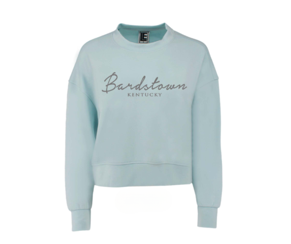 Sheer Blue Oversized Cropped Crew- Bardstown