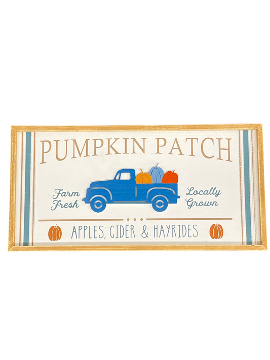 Blue Truck Pumpkin Patch Wall Sign