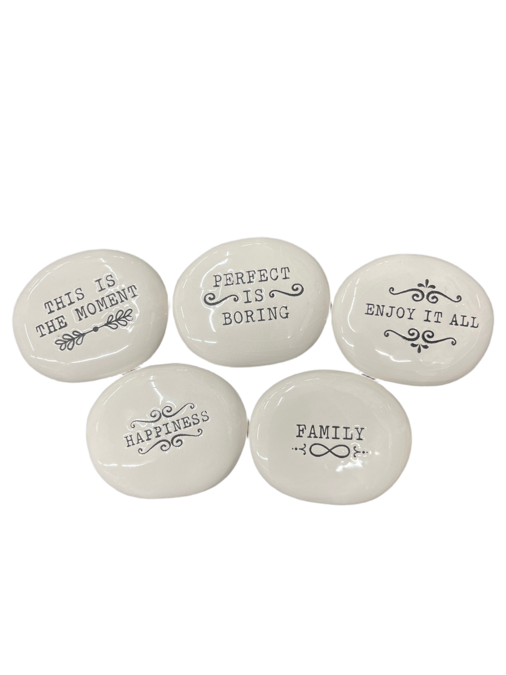 White Ceramic Blessing Stone