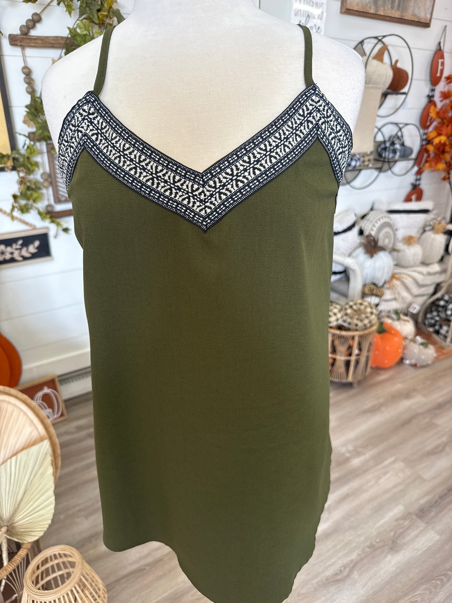 Olive V Neck Camisole Top