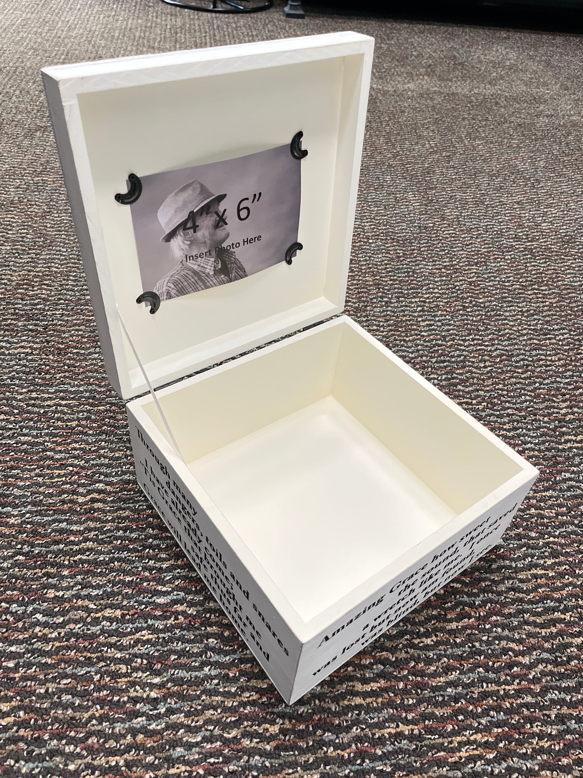 White Amazing Grace Church Keepsake Box