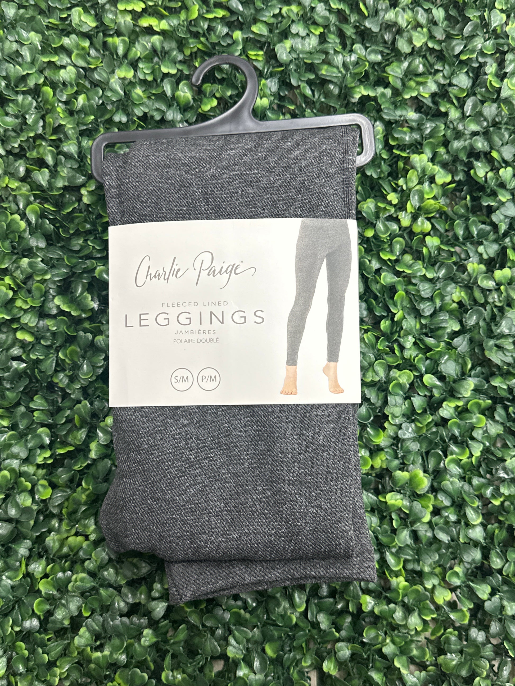 Charlie Paige Dk Grey Tweed Leggings