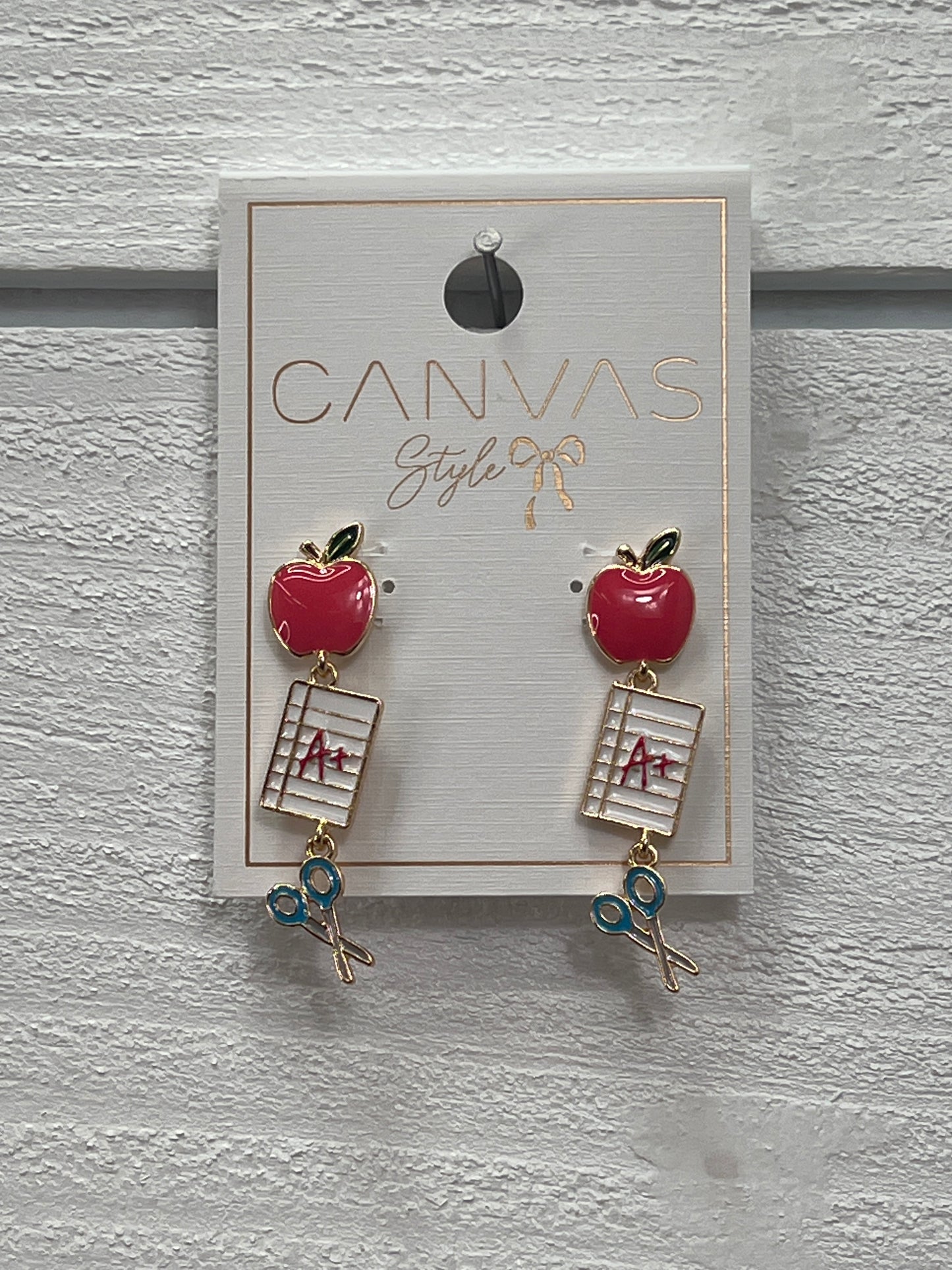 Back To School Enamel Drop Earrings