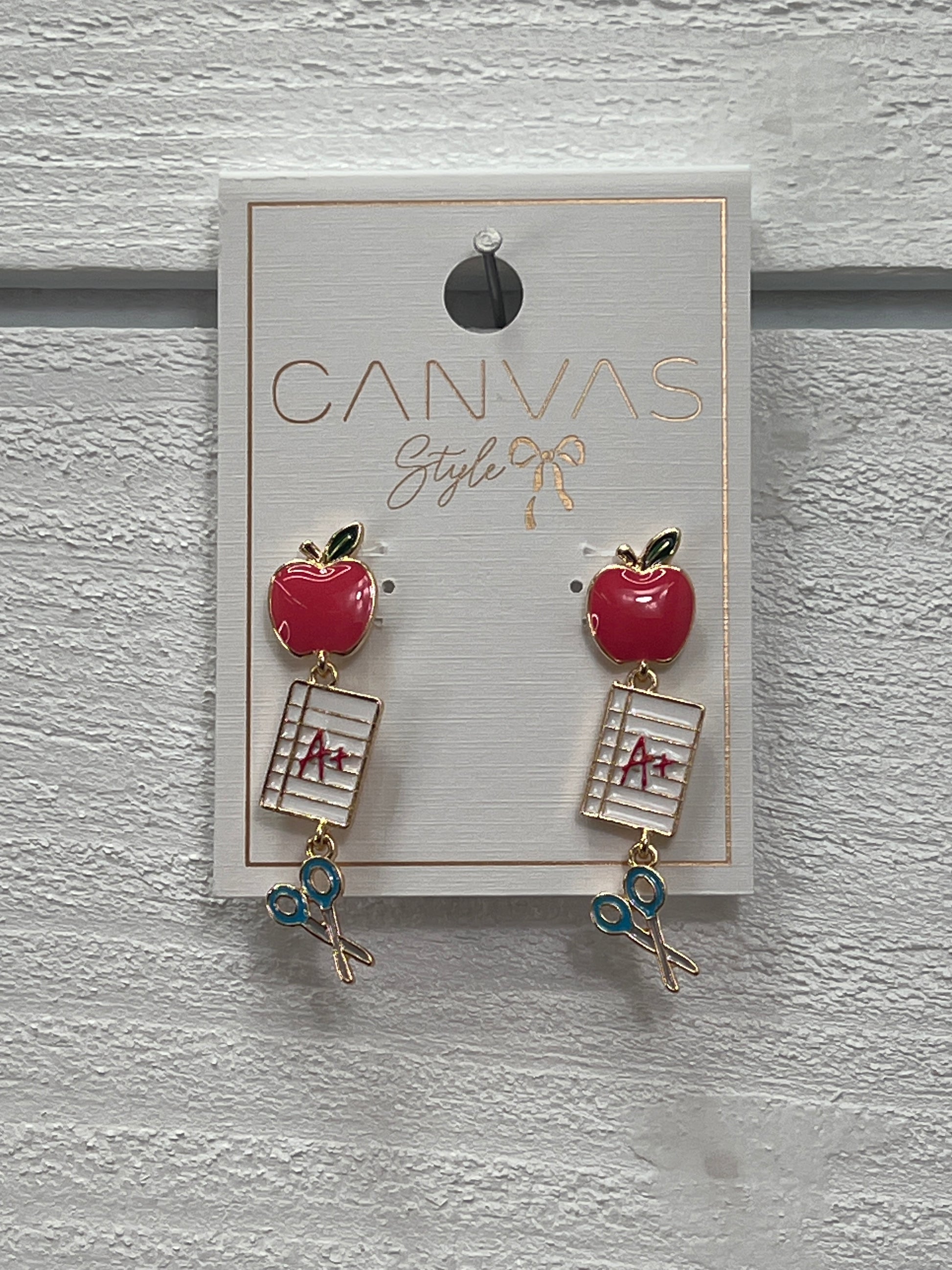 Back To School Enamel Drop Earrings