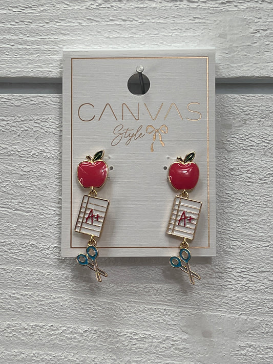 Back To School Enamel Drop Earrings