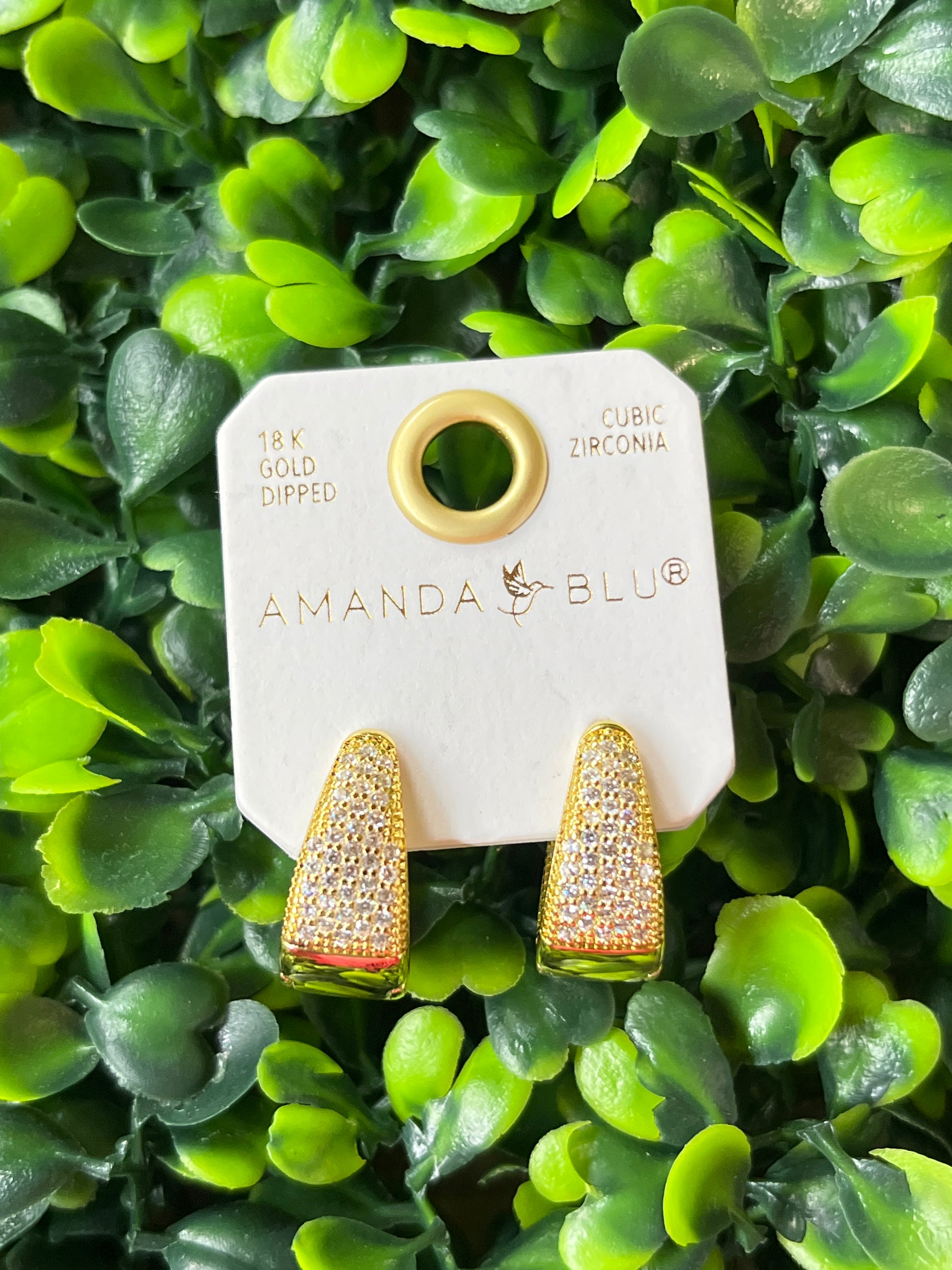 Gold Pave Hoop Earrings