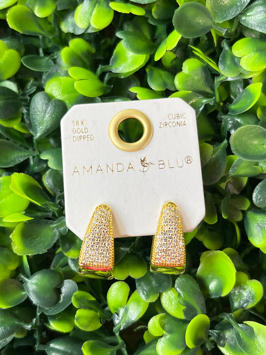 Gold Pave Hoop Earrings