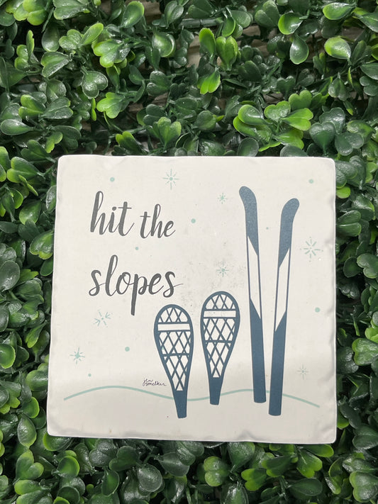 Hit The Slopes Stone Coaster