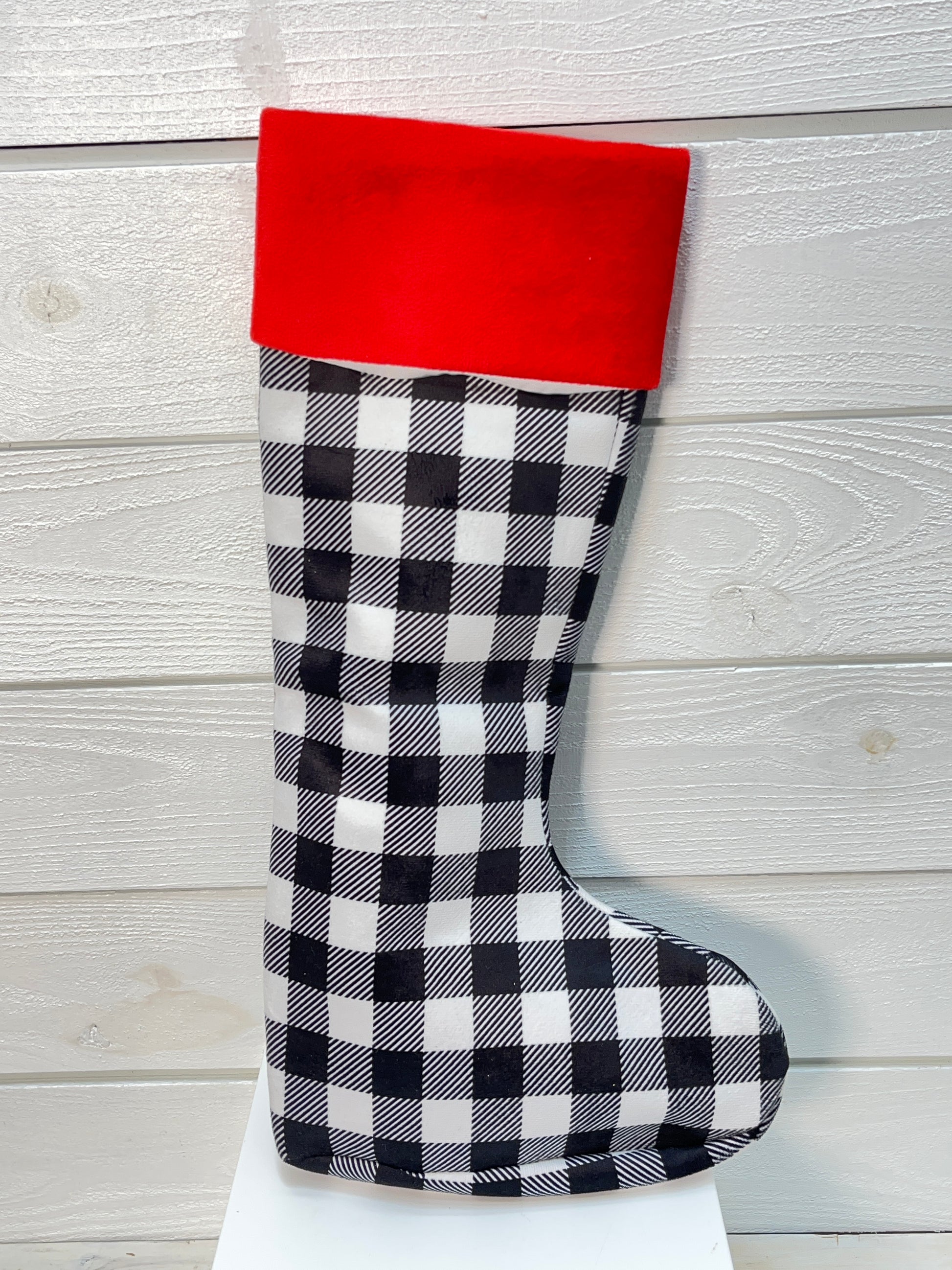 Weighted Black & White Stocking Red Top