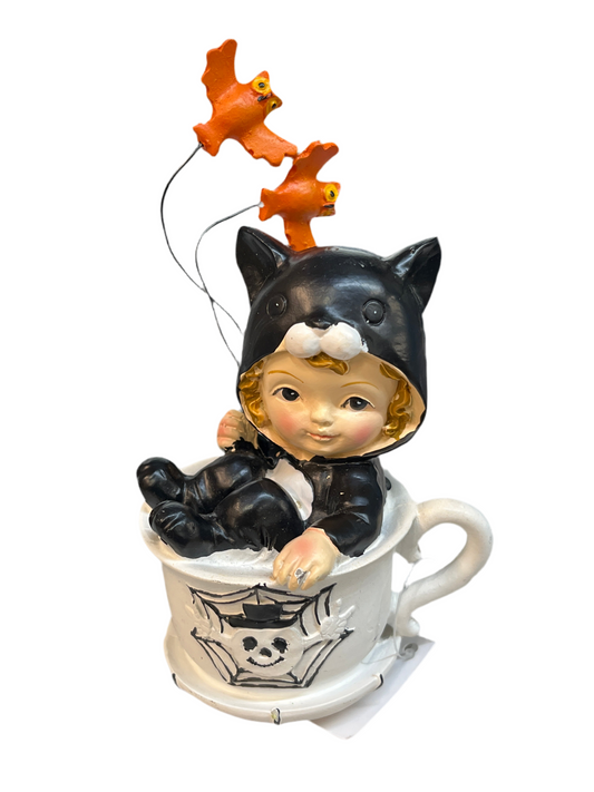 Resin Halloween Kids In Teacups