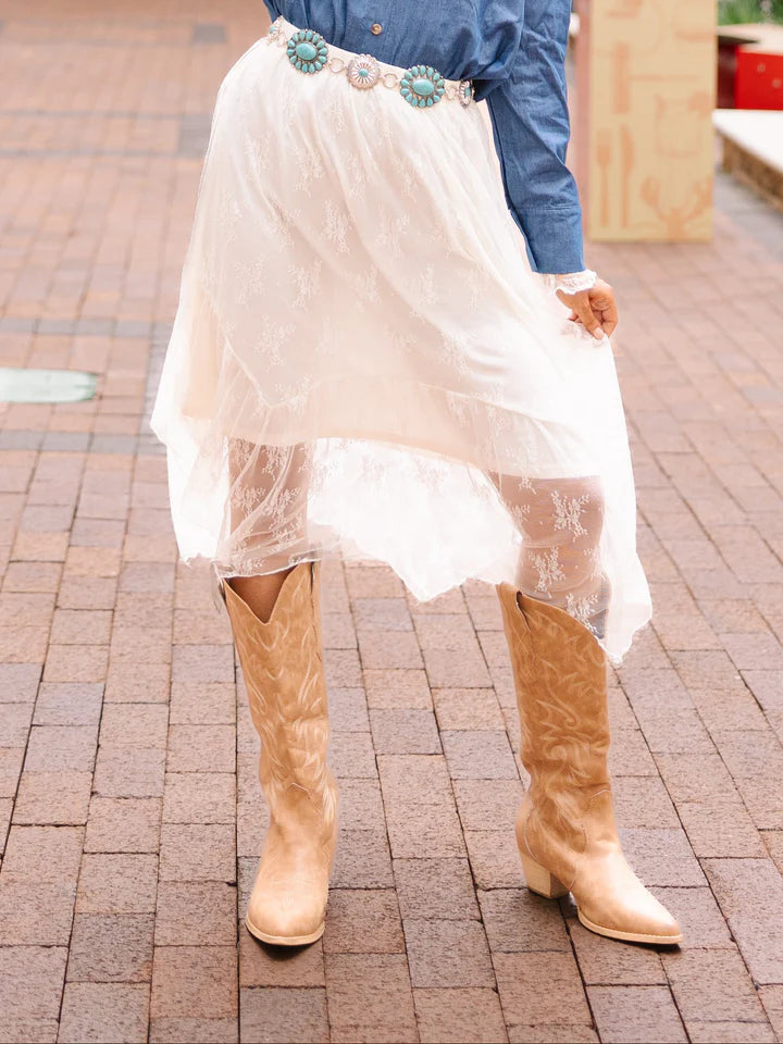 Southern Grace Ivory Lace Skirt