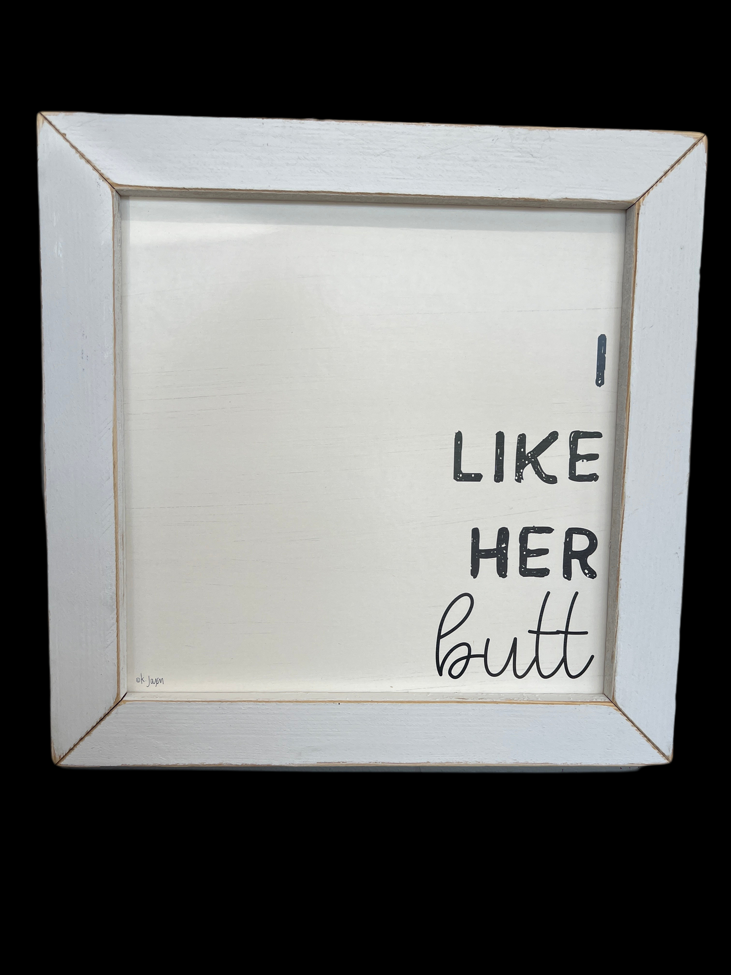 His Beard & Her Butt Charcoal Washed Frame