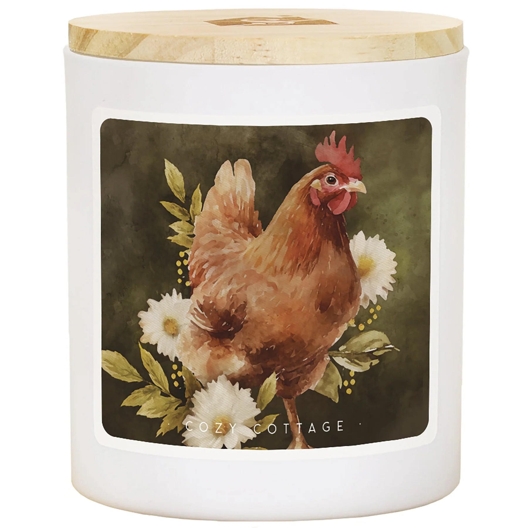 Floral Chicken Candle- Cozy Cottage