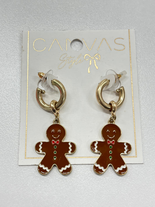 Canvas Style Gingerbread Earrings