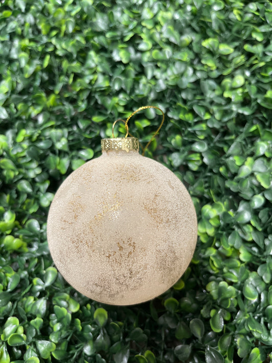 3" Glass Ball Ornament With Gold Finish 3 Assorted Colors