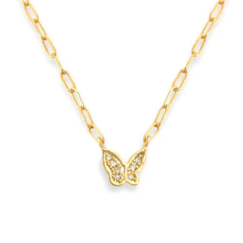 Maya J Yellow Gold Butterfly Necklace