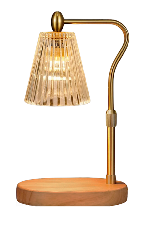 Candle Warmer Lamp- Fluted Glass Gold