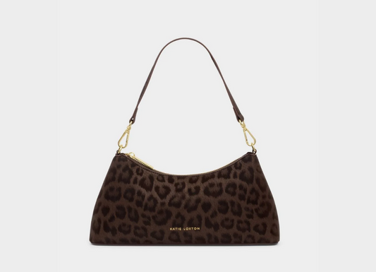 Katie Loxton Chocolate Leopard Miley Small Shoulder Bag