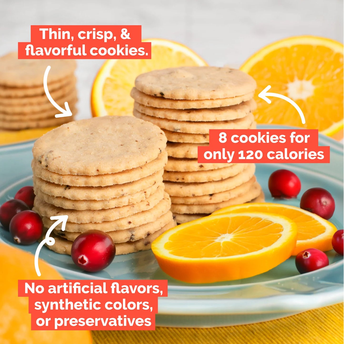 Dewey's Bakery Thin Cranberry Orange Cookies