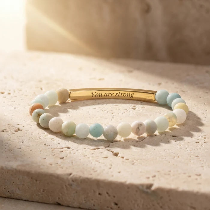 Secret Message Stone Bracelets- You Are Strong