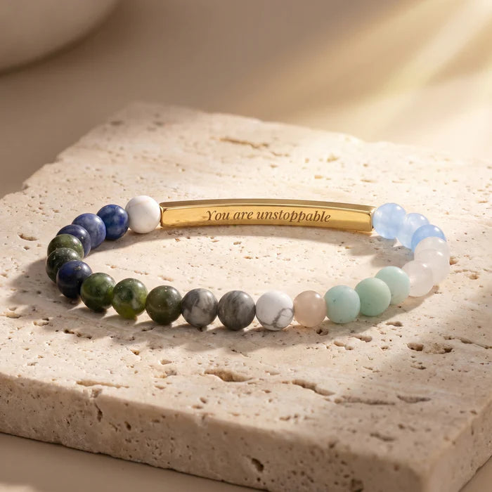 Secret Message Stone Bracelets- You Are Unstoppable