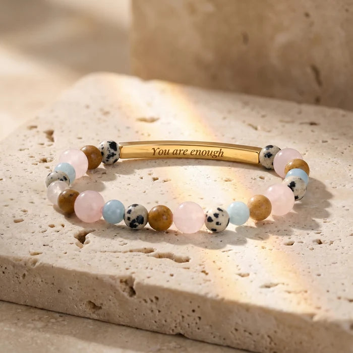 Secret Message Stone Bracelets- You Are Enough