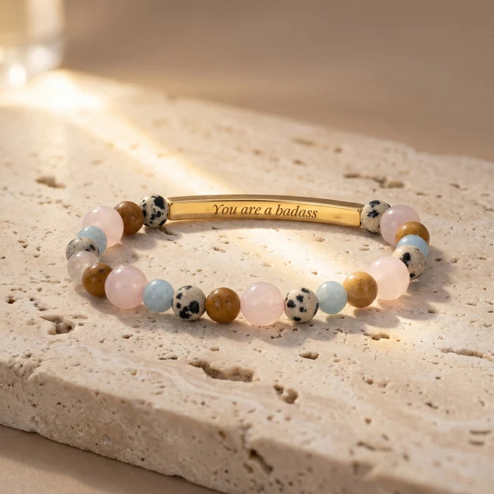 Secret Message Stone Bracelets- You Are A Bada$$