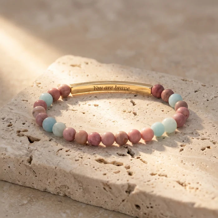 Secret Message Stone Bracelets- You Are Brave
