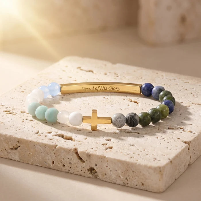 Vessels of Purpose Secret Message Bracelet With Cross- Vessel Of His Glory