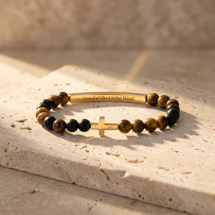 Vessels of Purpose Secret Message Bracelet With Cross- Vessel Of The Living Word