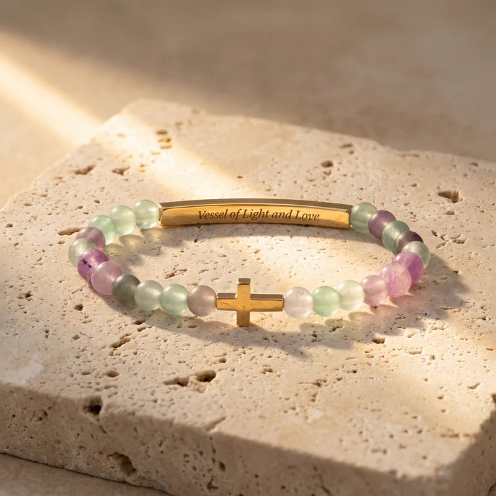 Vessels of Purpose Secret Message Bracelet With Cross- Vessel Of Light & Love