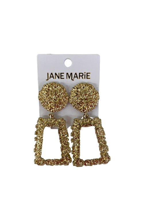Gold Rectangle Earrings