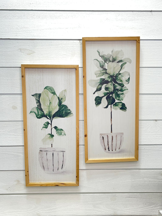 Wood Framed Botanical Topiary Picture