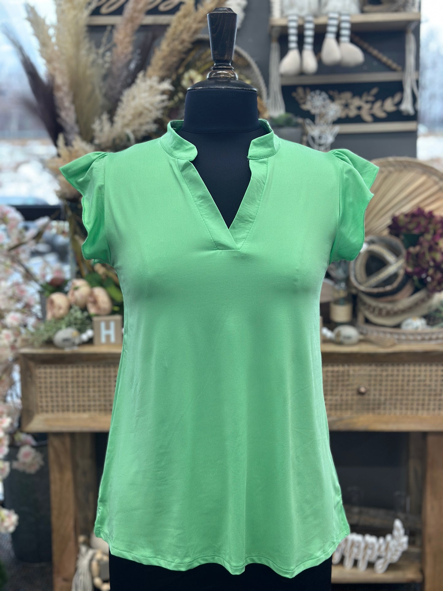 Light Weight Short Sleeve V-Neck Top