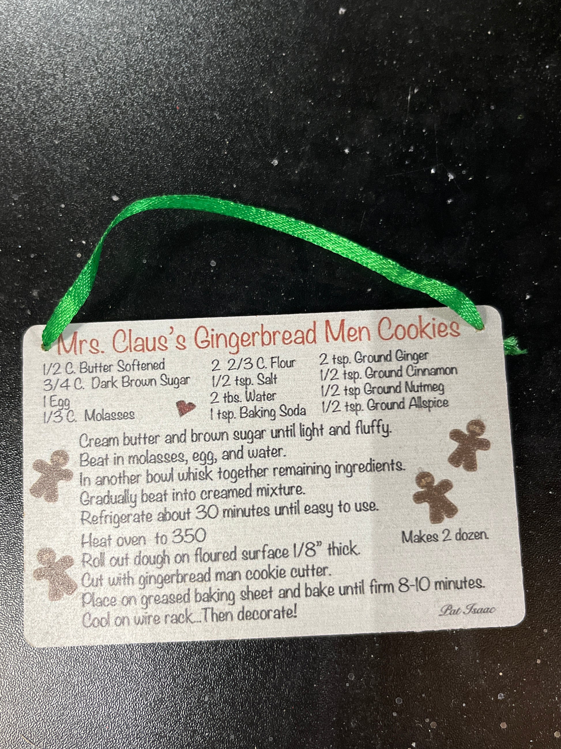 Gingerbread Men Cookie Recipe Ornament