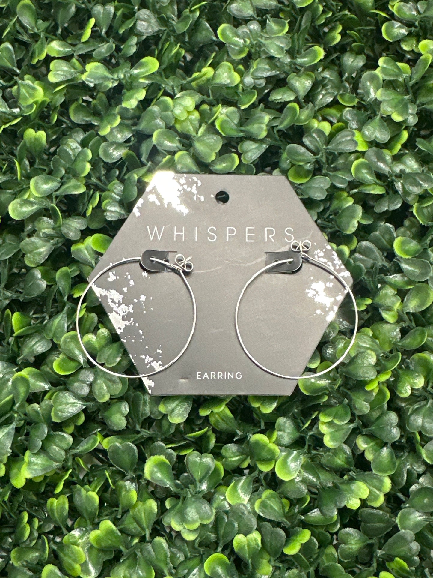 Whispers Silver Charm Hoop Stud Earrings