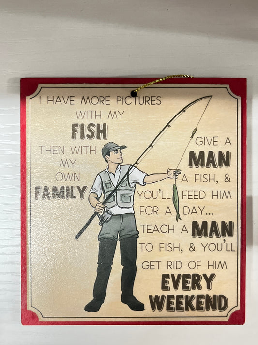 Fishing Ornament- Man With Reel