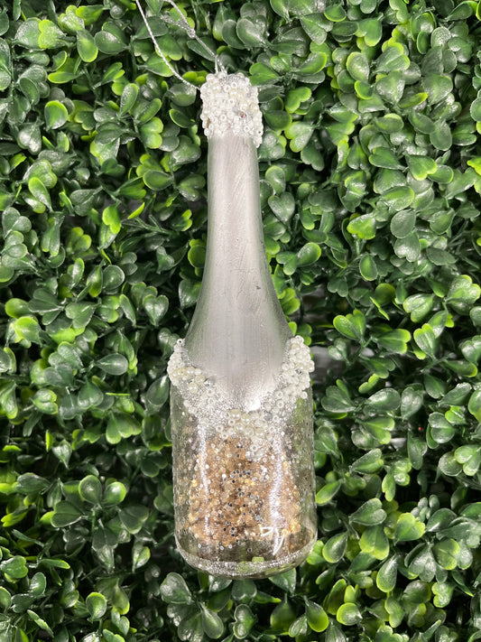 Glass Wine Bottle Ornament