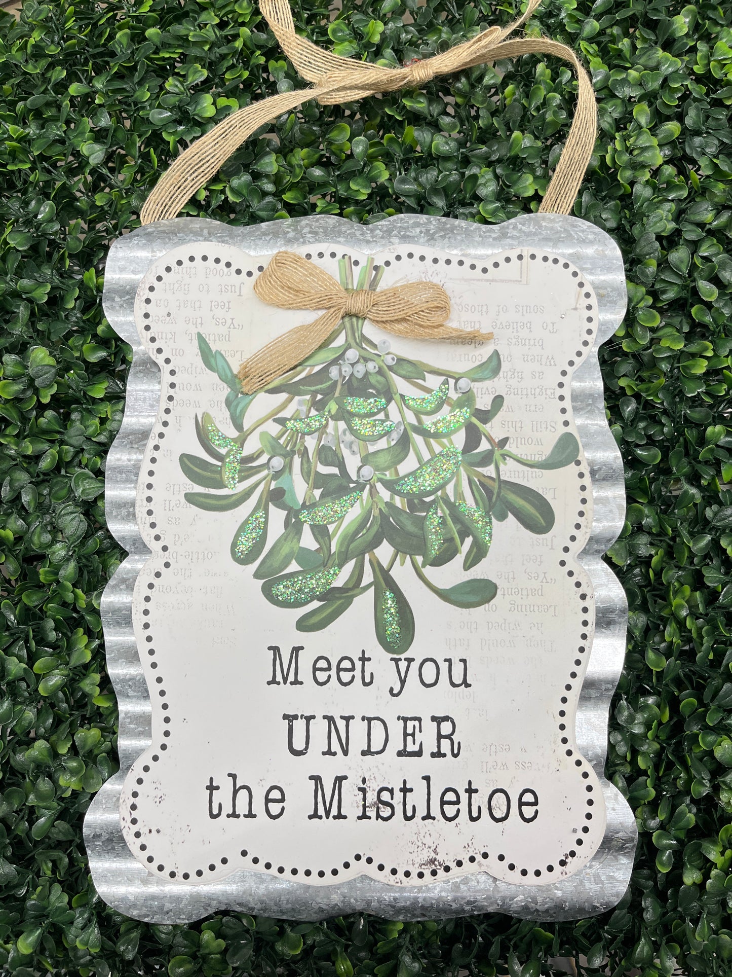 White Wood/Galvanized Merry Little Christmas Hanging Plaque