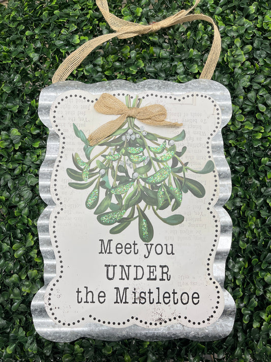 White Wood/Galvanized Merry Little Christmas Hanging Plaque