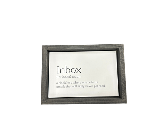 Inbox Wooden Box Sitter