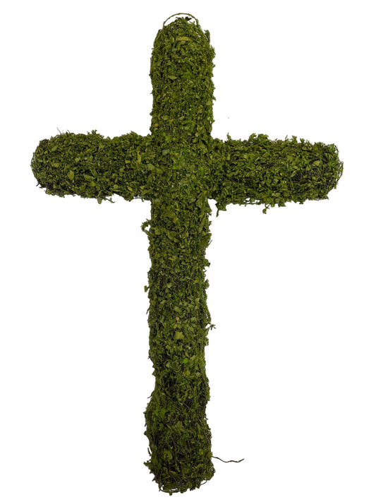 25" Moss Cross Decor