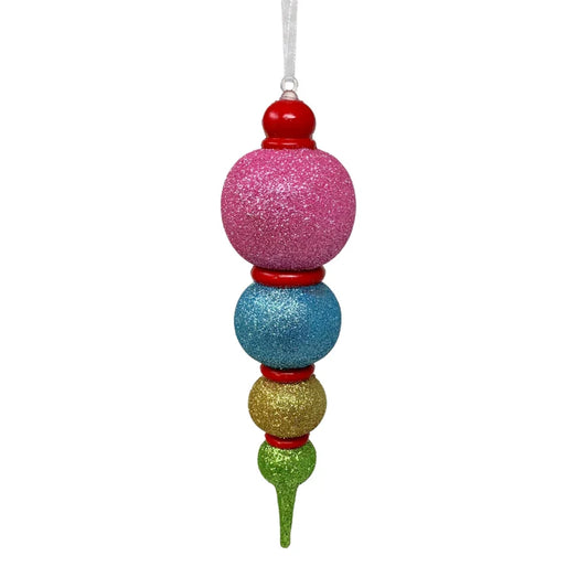 Glitter Multi Color Finial Ornament, 8"