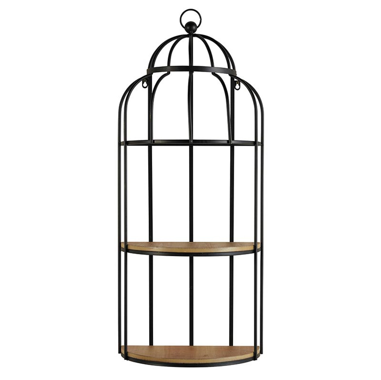 Metal Framed Cage Wall Shelf