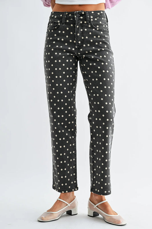 JBD Polka Dot Vintage Straight Jean